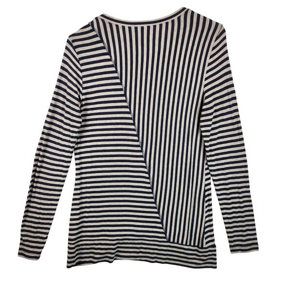 CAbi Style 3228 Ernest Striped Tee Size Small. Navy & Oatmeal - Picture 2 of 14
